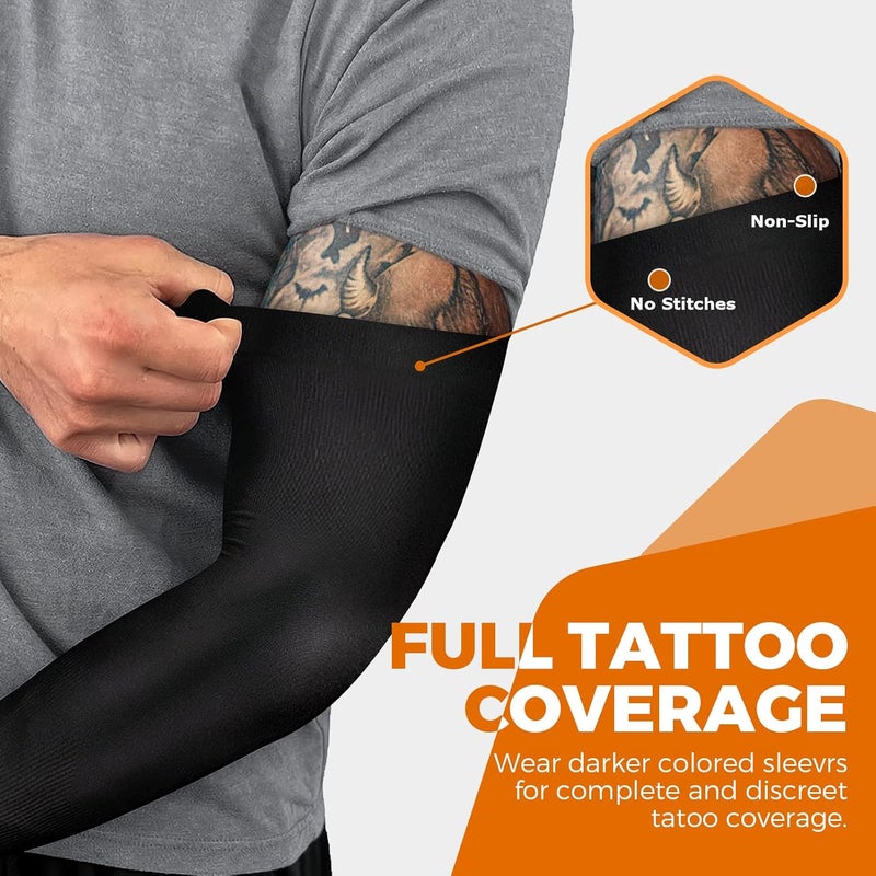 AURUZA Arm Sleeves for Men & Women - UV Sun Protection, Cooling Compression - Image 3